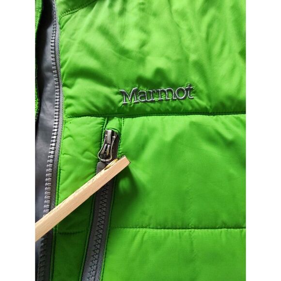 Marmot Jacket Women's M Green Long Sleeve Full Zip Mock Neck Puffer *Stains - Picture 7 of 16